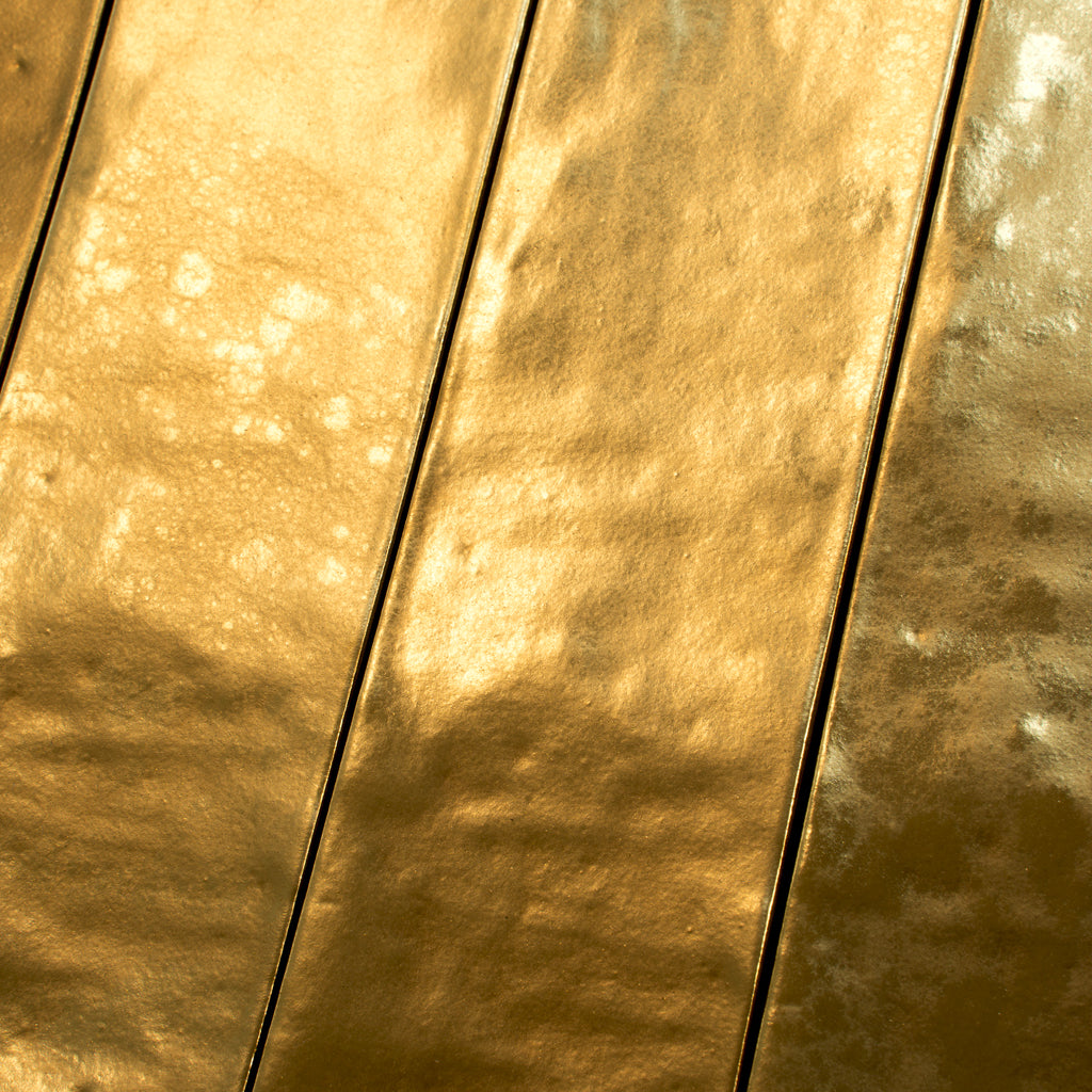 2.5x10 Golden Ochre Ceramic Tile for Showers, Kitchens, and