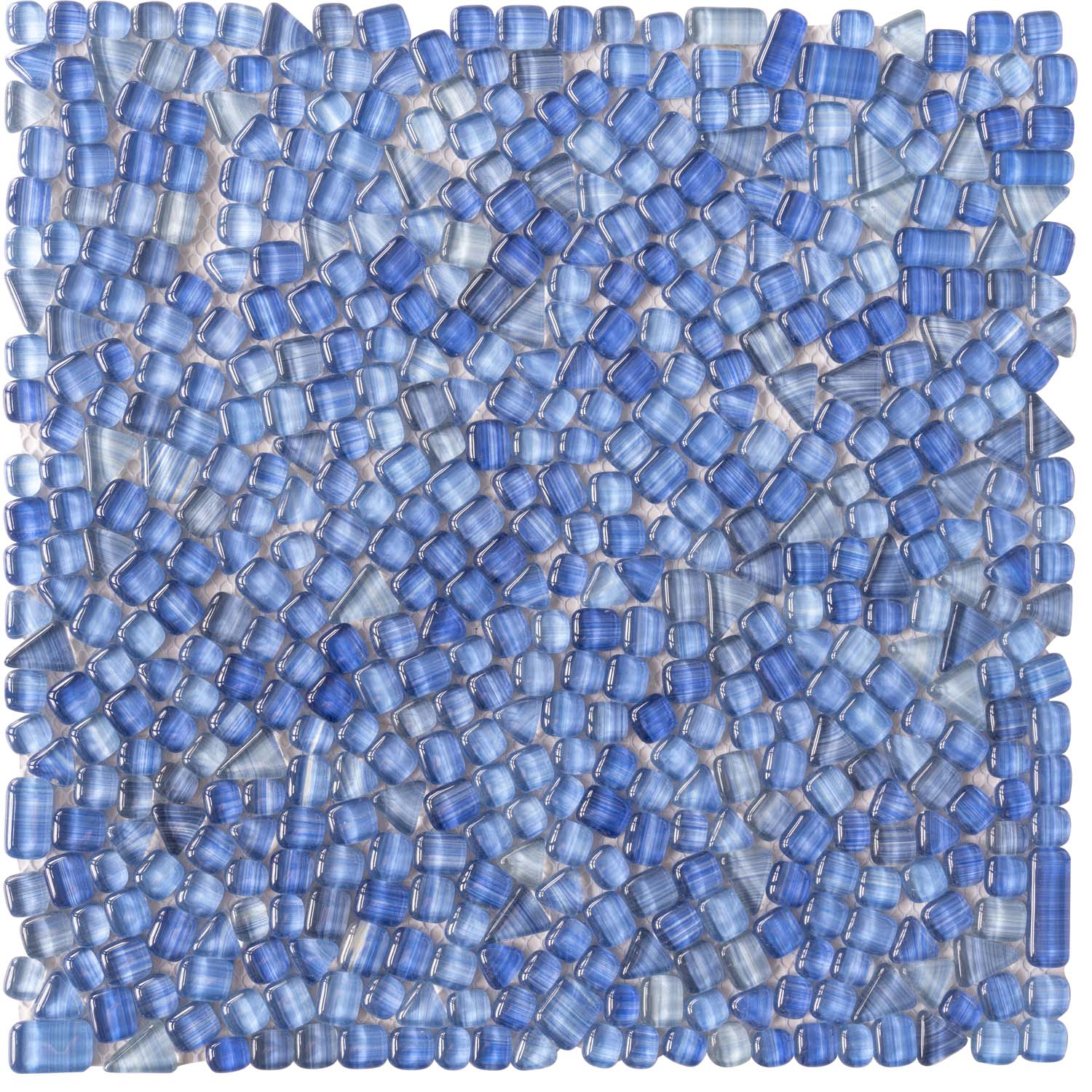 Blue 12x12 Glossy Multi-shaped Glass Mosaic Tile (5 pack, 4.83 sq ft/case) - Sample