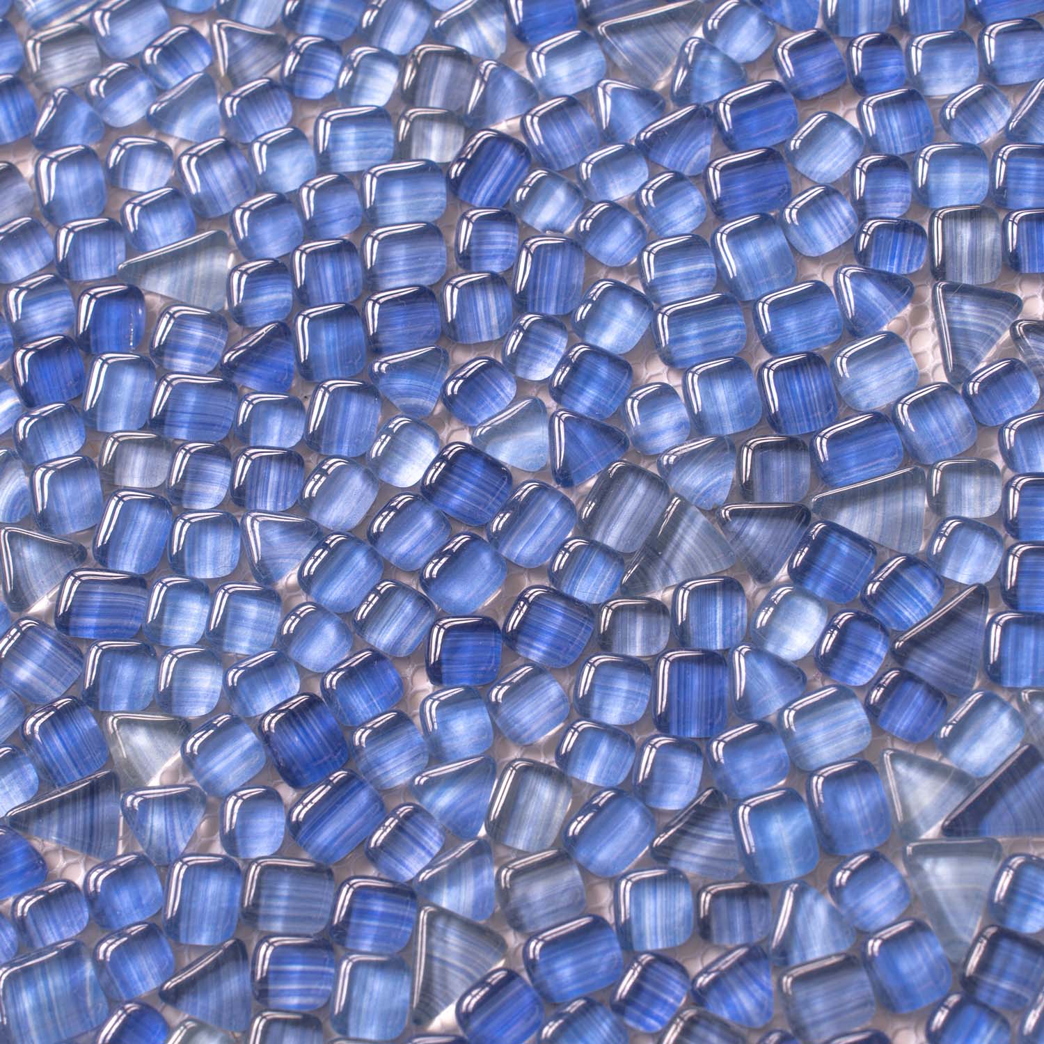 Blue 12x12 Glossy Multi-shaped Glass Mosaic Tile (5 pack, 4.83 sq ft/case) - Sample