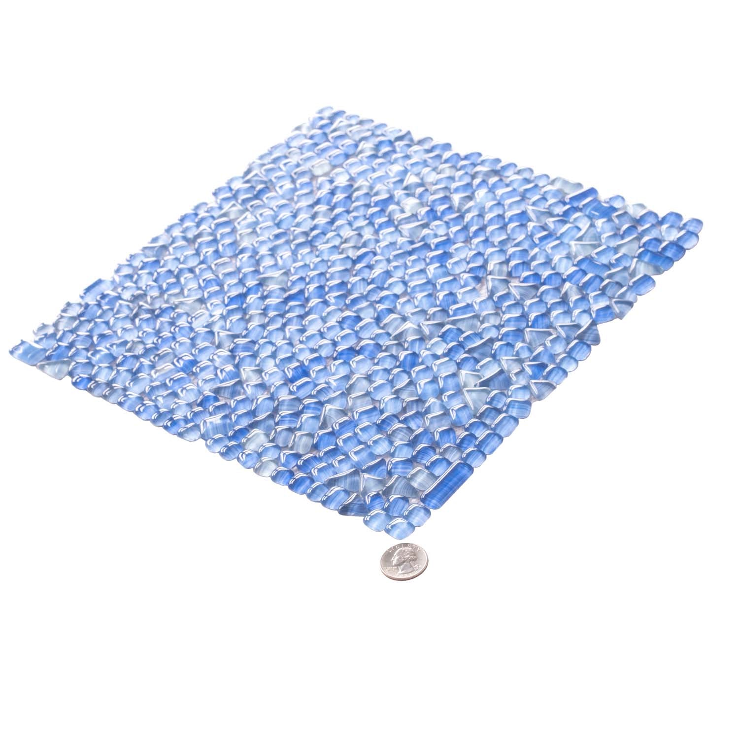 Blue 12x12 Glossy Multi-shaped Glass Mosaic Tile (5 pack, 4.83 sq ft/case) - Sample