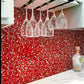 Red 11x11 Glossy Matte Multi-shaped Glass Mosaic Tile (5 pack, 4.36 sq ft/case) - Sample