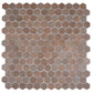 Taupe matte recycled glass hexagon mosaic tile sheet 12x12 inches, 5.28 sq ft per case