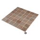Taupe matte recycled glass square mosaic tile sheet 12x12 inches with varied shade squares