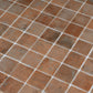 taupe matte recycled glass square mosaic tile with subtle texture and varied shades