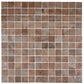 Taupe matte recycled glass square mosaic tile sheet with 12x12 inch dimensions and textured finish