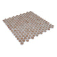 taupe matte recycled glass round mosaic tile sheet 12x12 inches with varied taupe shades