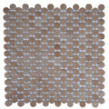 Sample - Taupe 12x12 Matte Recycled Glass Round Mosaic Tile (10.56 sq ft/case, 12-Pack)