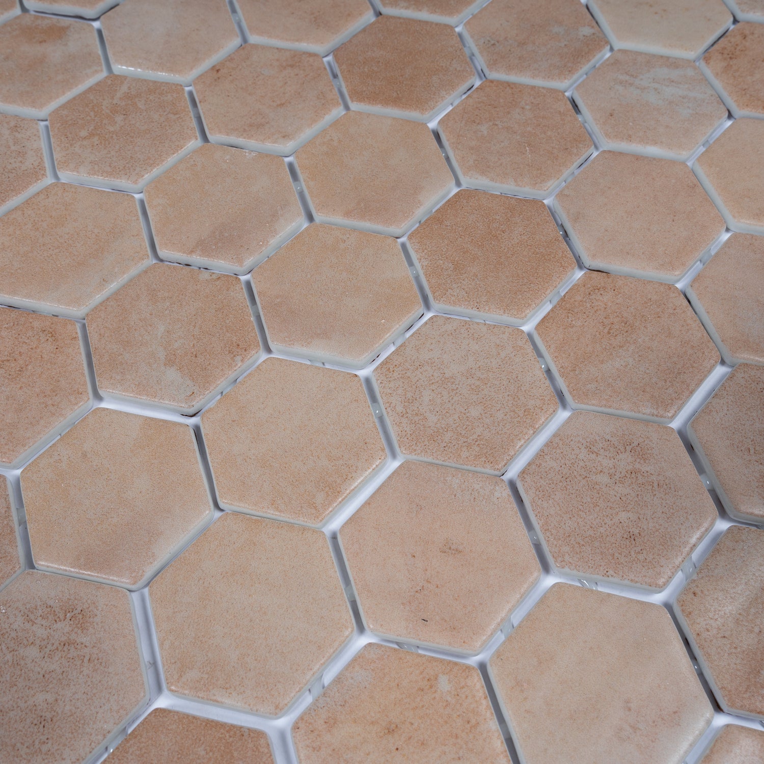 Sample - Clay Beige 12x12 Matte Recycled Glass Hexagon Mosaic Tile (5.28 sq ft/case, 6-Pack)
