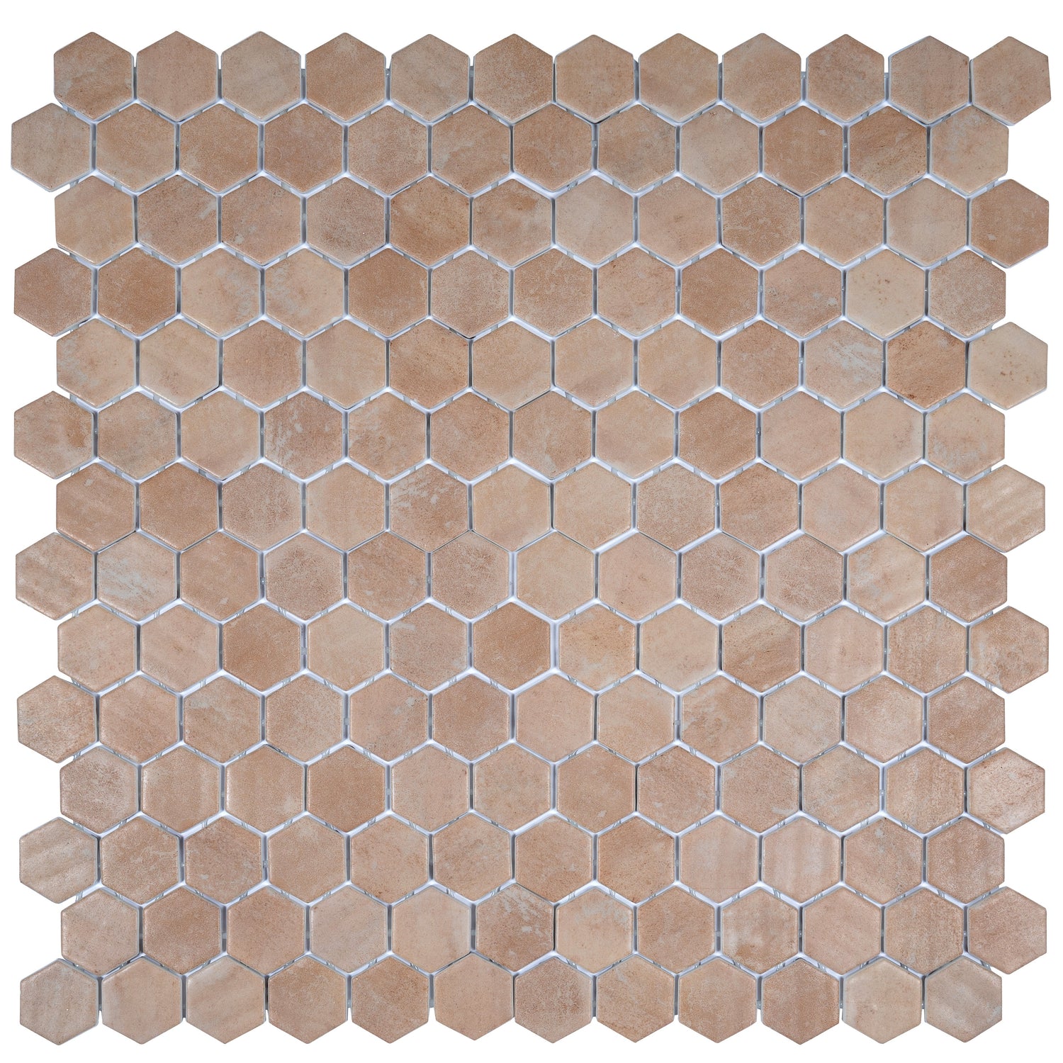 Sample - Clay Beige 12x12 Matte Recycled Glass Hexagon Mosaic Tile (5.28 sq ft/case, 6-Pack)