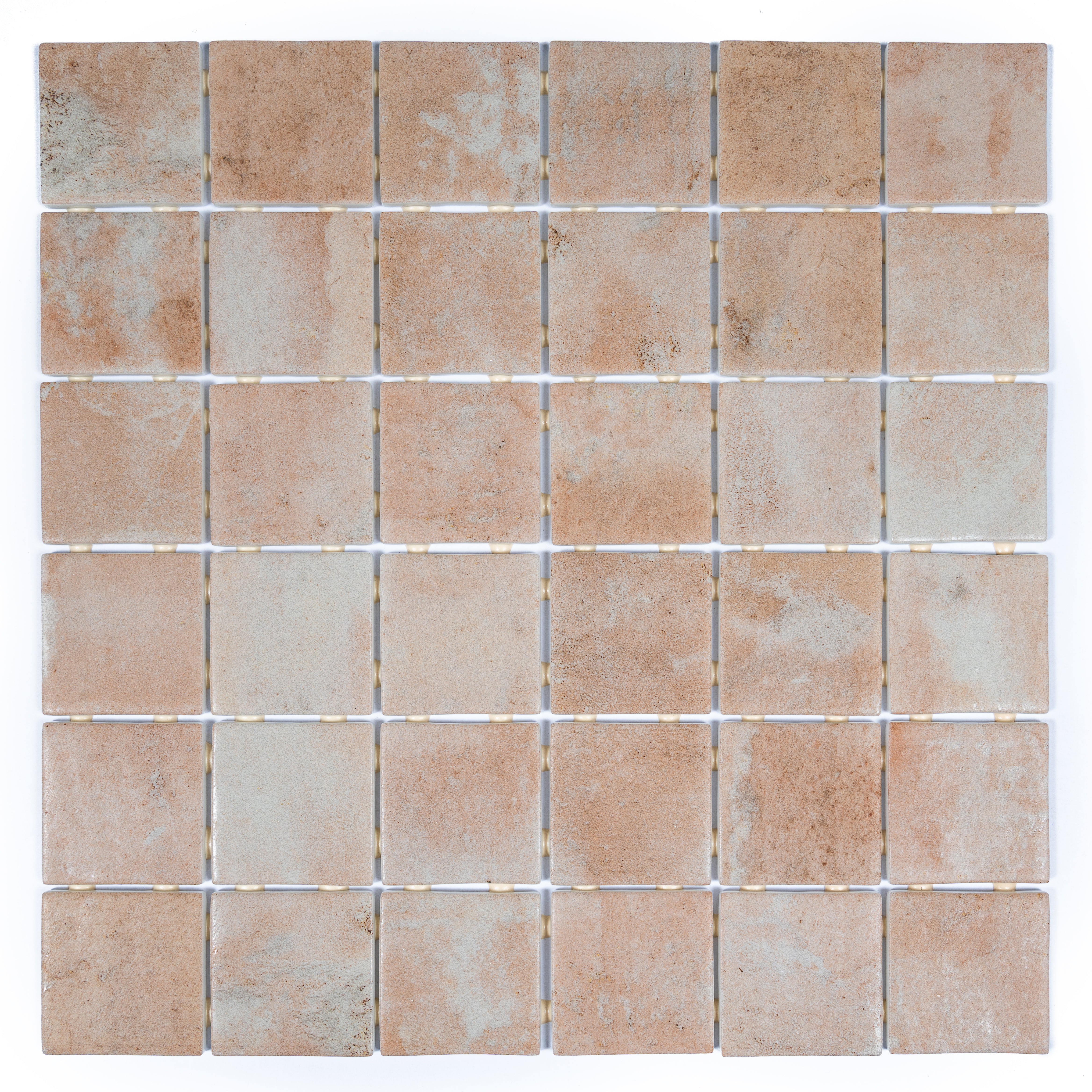 Clay Beige 12x12 Matte Recycled Glass Square Mosaic Tile