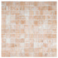 clay beige 12x12 matte recycled glass square mosaic tile with varied textured surface in warm tones