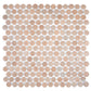 clay beige 12x12 matte recycled glass round mosaic tile sheet with 10.56 sq ft coverage