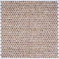 clay beige 12x12 matte recycled glass round mosaic tile sheet with various beige tones