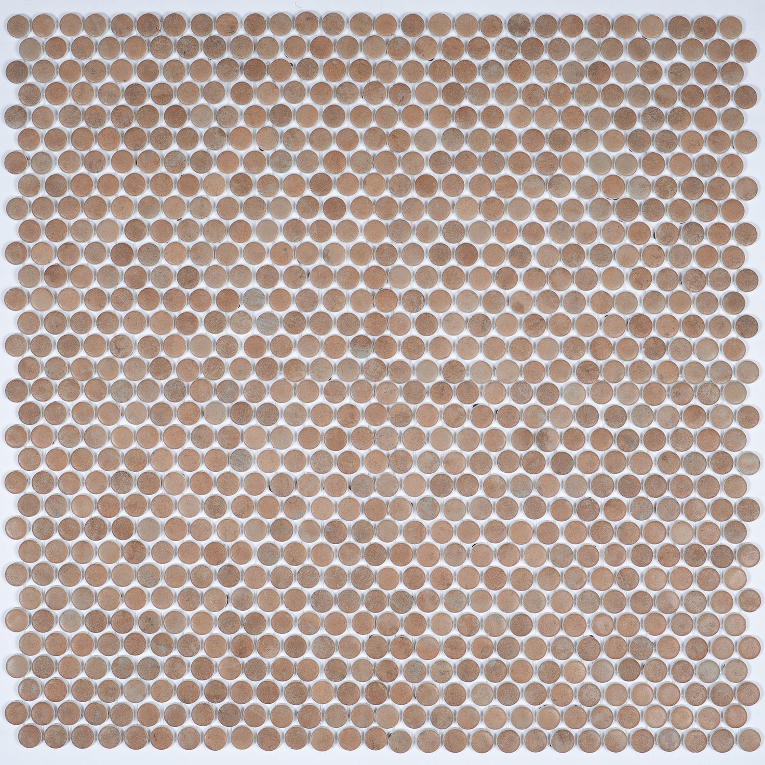 Sample - Clay Beige 12x12 Matte Recycled Glass Round Mosaic Tile (10.56 sq ft/case, 12-Pack)