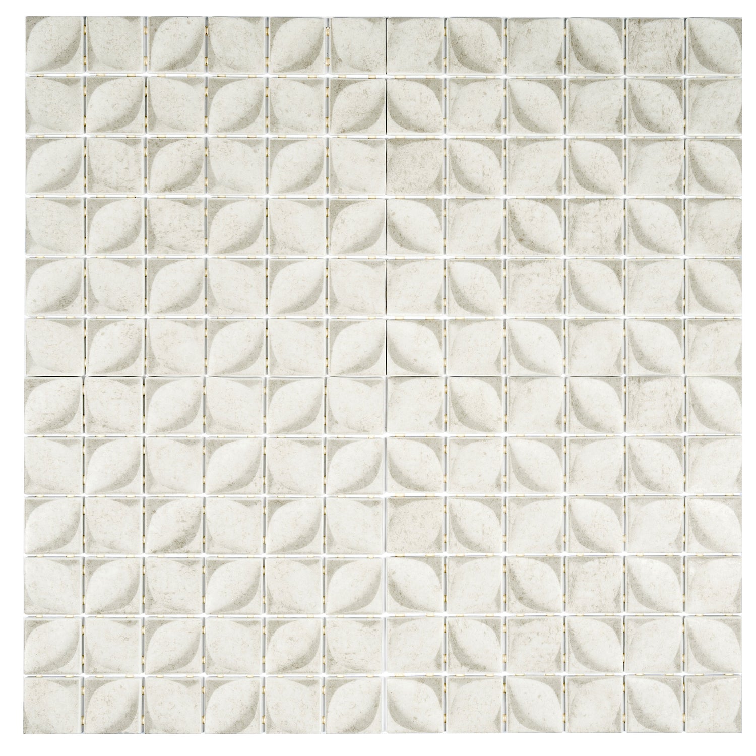 Sample - Beige 12x12 Matte Recycled Glass Square Mosaic Tile (10.6 sq ft/case, 10-Pack)