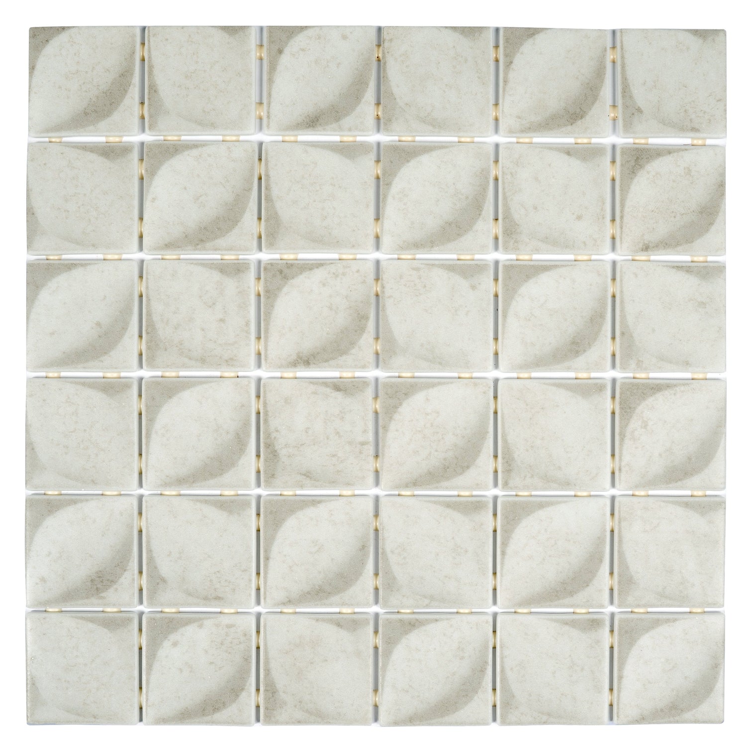 Sample - Beige 12x12 Matte Recycled Glass Square Mosaic Tile (10.6 sq ft/case, 10-Pack)