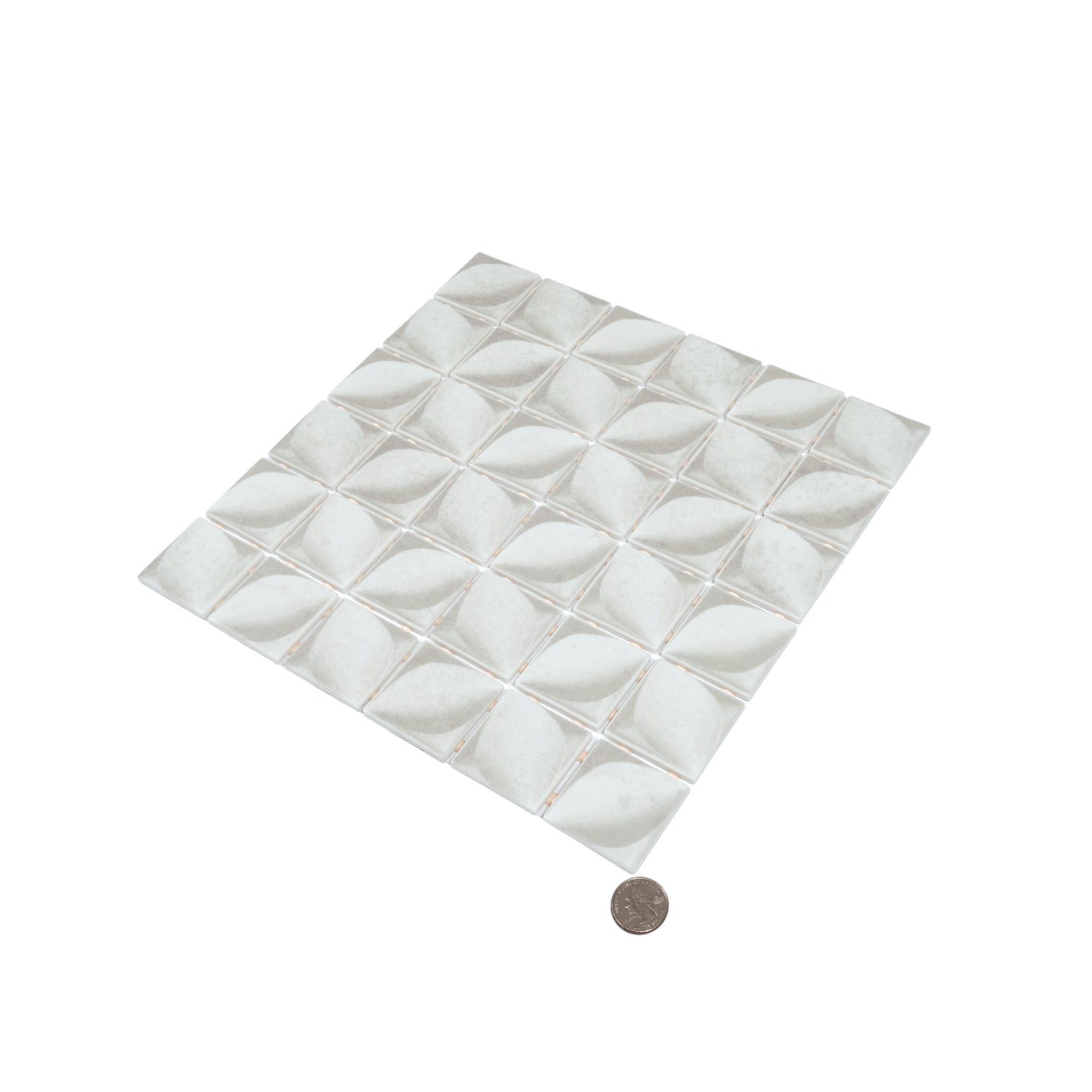 matte misty gray recycled glass square mosaic tiles 12x12 sheets with textured design