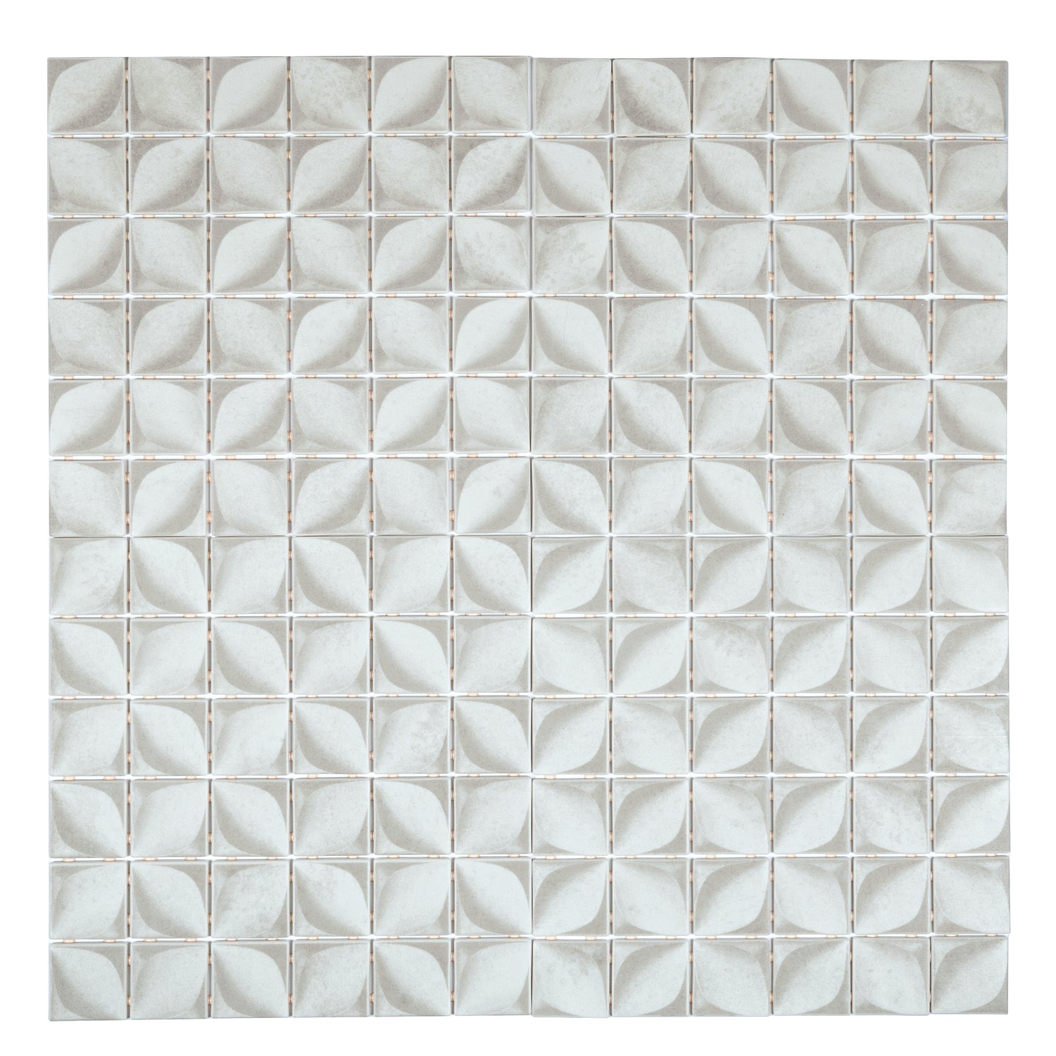 matte recycled glass mosaic tile in misty gray color with square pattern 12x12 inches