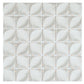 Misty gray 12x12 matte recycled glass square mosaic tile with leaf pattern, 10.6 sq ft case