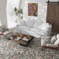 green beige matte recycled glass hexagon mosaic tile flooring with beige and forest green tones