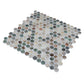 green and beige round matte recycled glass mosaic tile sheet 12x12 inches assorted earth tones