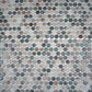 green beige round recycled glass mosaic tile sheet with matte finish in 12x12 size