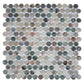 Sample - Green Beige 12x12 Matte Recycled Glass Round Mosaic Tile (10.56 sq ft/case, 12-Pack)