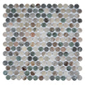 Sample - Green Beige 12x12 Matte Recycled Glass Round Mosaic Tile (10.56 sq ft/case, 12-Pack)