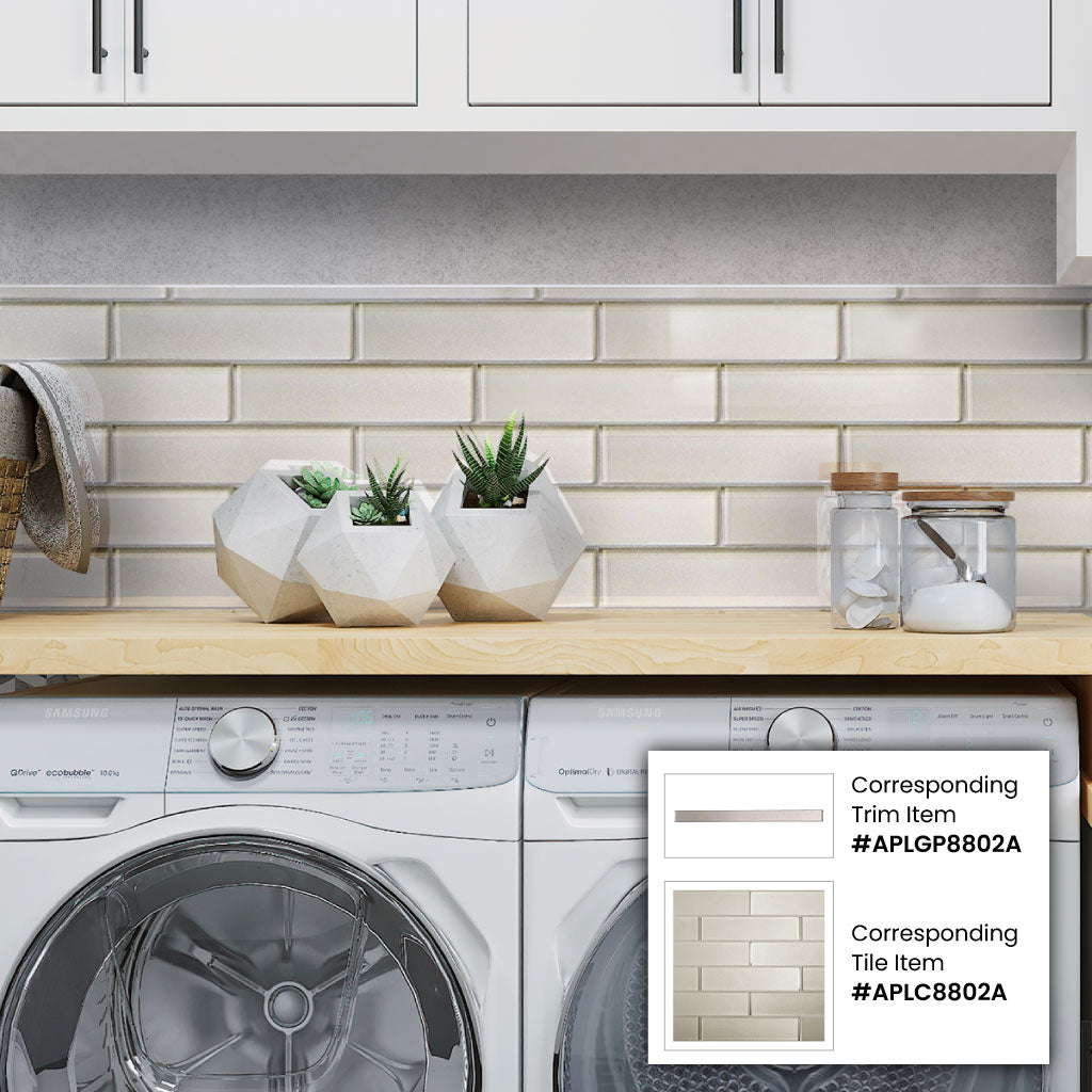 Lace White 12x12 Glossy Brick Glass Mosaic Tile (5 pack, 4.83 sq ft/case) - Sample