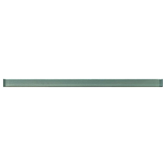 Sample-Tiffany Blue 0.6x12 Glossy Glass Pencil Tile Trim (10 pack, 0.5 sq ft/case)