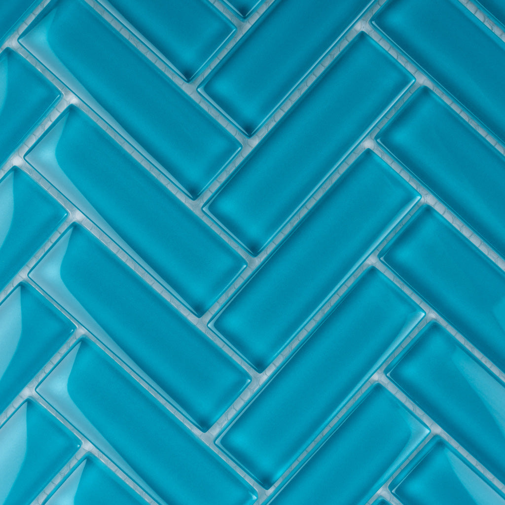 11x12 Sapphire Blue Herringbone Polished Tile