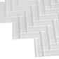 White Herringbone Glass Mosaic Tiles