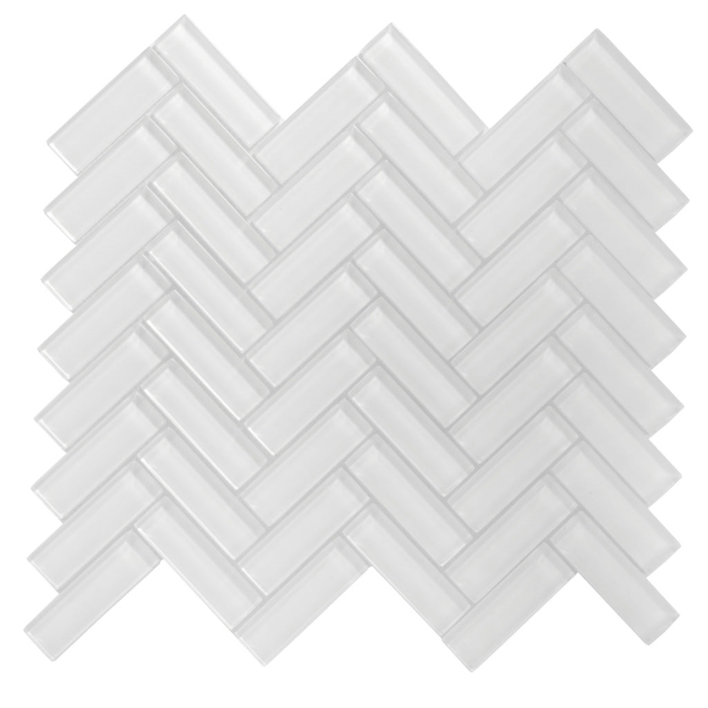 White Herringbone Tiles