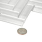 White Herringbone Polished Glass Tiles