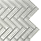 Lace White Herringbone Glass Tile