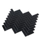 Black Herringbone Polished Mosaic Tile
