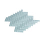 Stone Blue 11x13 Glossy Herringbone Glass Mosaic Tile (5 pack, 4.8125 sq ft/case) - Sample