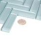 Stone Blue 11x13 Glossy Herringbone Glass Mosaic Tile (5 pack, 4.8125 sq ft/case) - Sample
