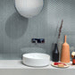 Stone Blue 11x13 Glossy Herringbone Glass Mosaic Tile (5 pack, 4.8125 sq ft/case) - Sample