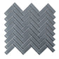 5 pack Coin Gray 11 in. x 12.6 in. Herringbone Polished Glass Mosaic Tile (4.81 sq ft/case) - Sample
