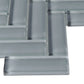 5 pack Coin Gray 11 in. x 12.6 in. Herringbone Polished Glass Mosaic Tile (4.81 sq ft/case) - Sample