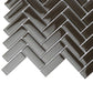 Ash Gray 11x13 Glossy Herringbone Glass Mosaic Tile (5 pack, 4.8125 sq ft/case) - Sample