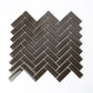 Ash Gray 11x13 Glossy Herringbone Glass Mosaic Tile (5 pack, 4.8125 sq ft/case) - Sample