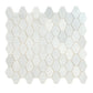 White Silver 12x12 Textured, Foiled Stone Hexagon Mosaic Tile (5.08 sq ft/case, 5-Pack)