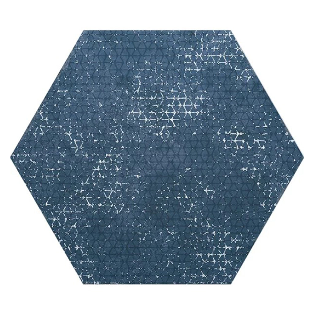 インディゴケーキ/インディゴブロック　①-A Indigo Blue 9x11 Textured Hexagon Porcelain Tile (16 pack, 8.07 sq