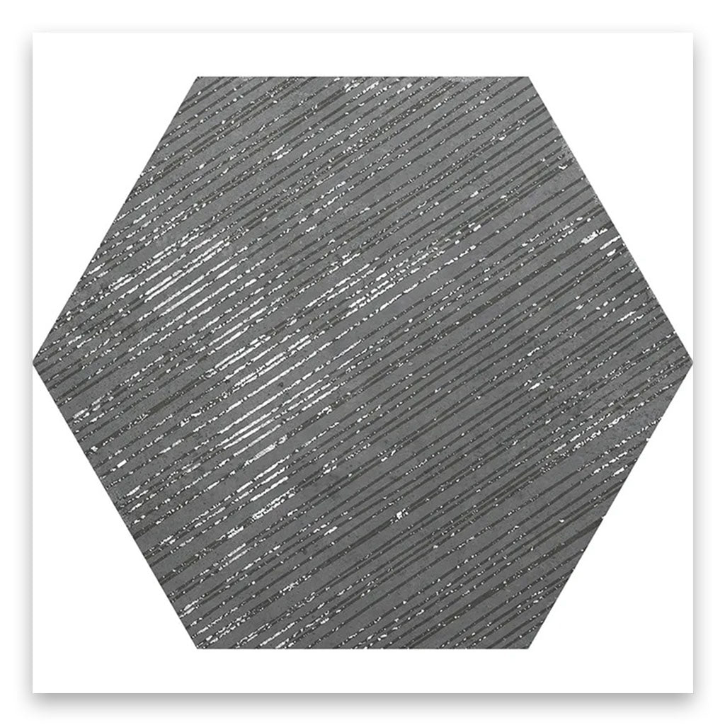 エアポロニックスタワー小 Graphite Gray 9x11 Textured Hexagon Porcelain Tile (16 pack, 8.07
