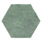 matte moss green hexagon porcelain tile with textured surface and muted green tones
