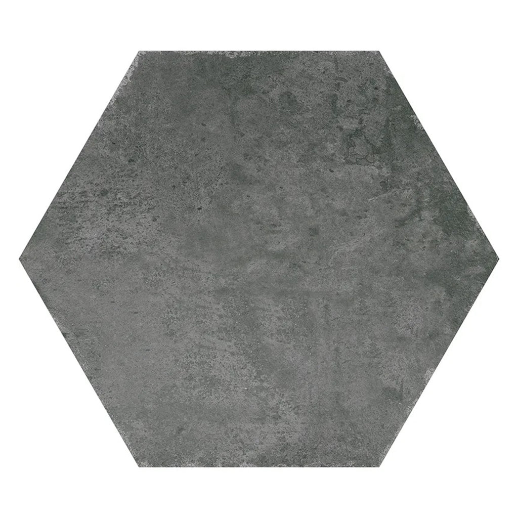 Zenith 9.05 in. x 10.63 in. Matte Charcoal Gray Porcelain Hexagon Wall and Floor Tile (8.07 sq ft/case) - 16 Pack