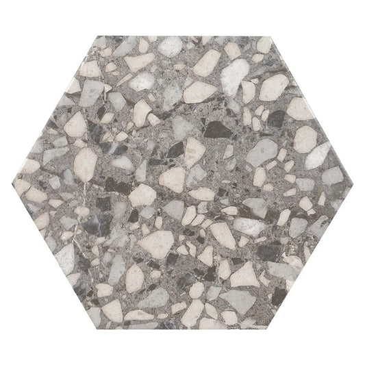 Deep Charcoal Gray 9x11 Matte Hexagon Porcelain Tile (16 pack, 8.07 sq ft/case) - Sample