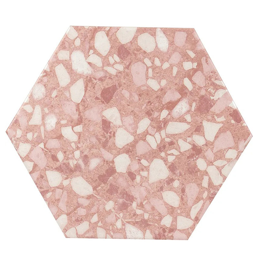 Zenith 9.05 in. x 10.63 in. Matte Blush Pink Porcelain Hexagon Wall and Floor Tile (8.07 sq ft/case) - 16 Pack